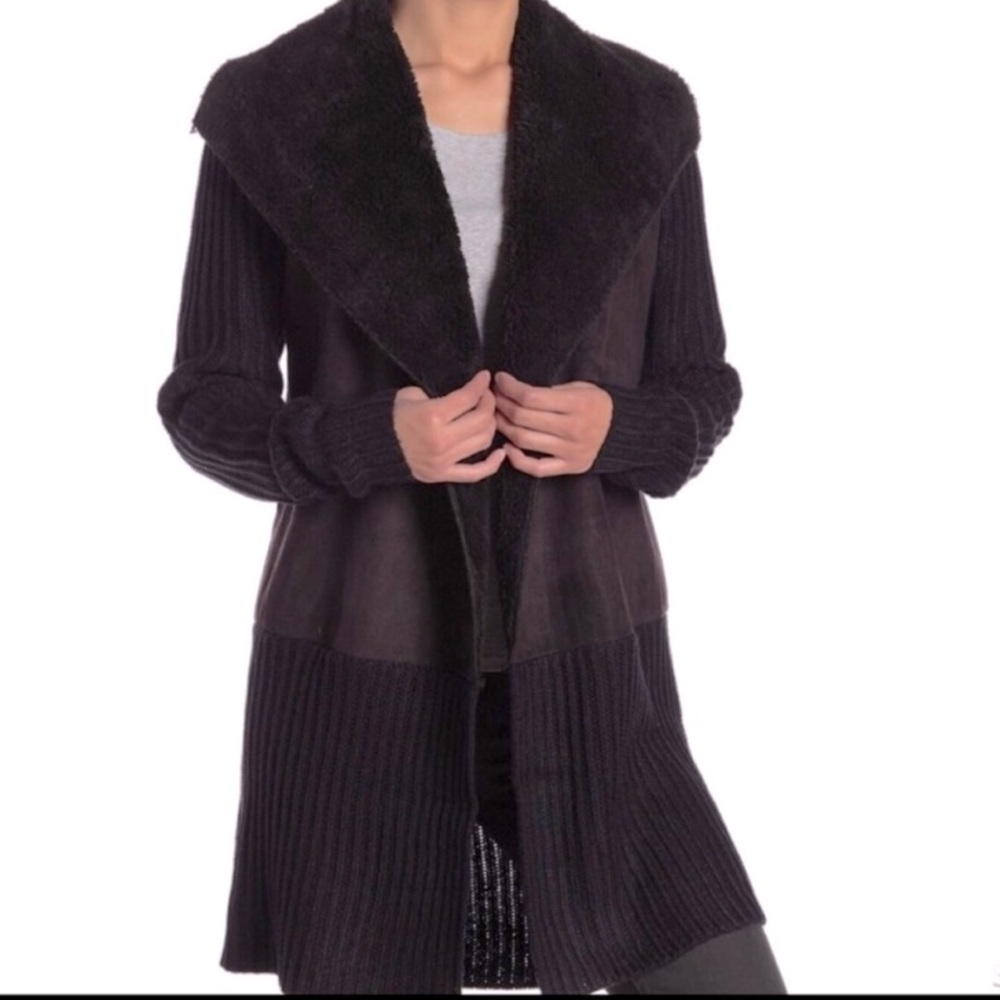 Anthropology RD Style Faux Shawl sweater PtP 19”-23”